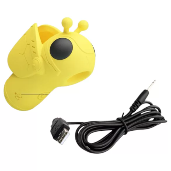 Pretty Love Magic Bee - vibrador de dedo para clitóris - silicone amarelo