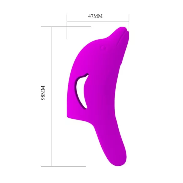 Pretty Love Delphini - vibrador de dedo formato golfinho - silicone roxo