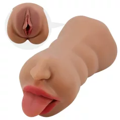 Crazy Bull - masturbador boca e vagina - cor natural