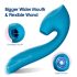 Vibeconnect - azul, vibrador à prova d'água para Ponto G e clítoris