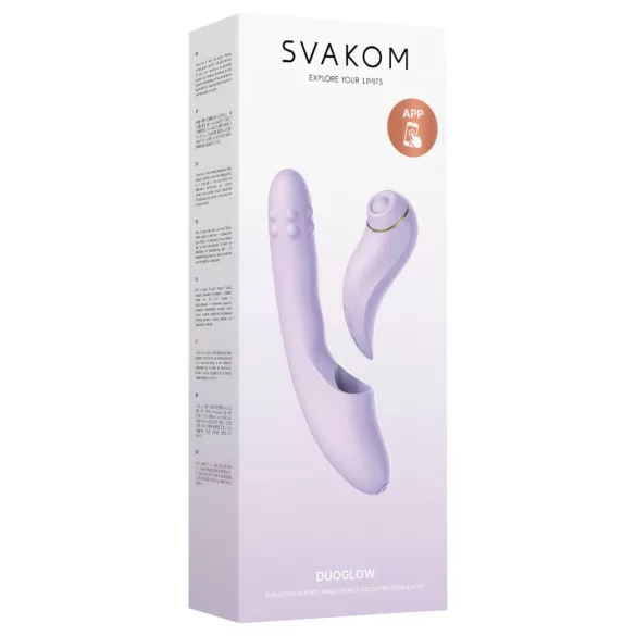 Svakom DuoGlow - Vibrador estimulador de ponto G e clitóris controlado por app (roxo)