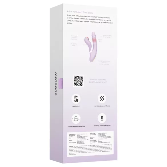 Svakom DuoGlow - Vibrador estimulador de ponto G e clitóris controlado por app (roxo)