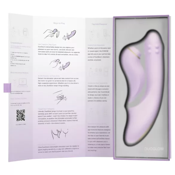 Svakom DuoGlow - Vibrador estimulador de ponto G e clitóris controlado por app (roxo)
