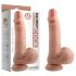 Dildo Realista com Ventosa e Testículos, Dupla Densidade - 18cm (natural)