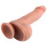 Dildo Realista com Ventosa e Testículos, Dupla Densidade - 18cm (natural)