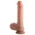 Dupla Densidade - dildo realístico com ventosa e com testículos - 20 cm (cor natural)