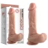 Dupla Densidade - dildo realístico com ventosa e com testículos - 20 cm (cor natural)