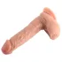 Dupla Densidade - dildo realístico com ventosa e com testículos - 20 cm (cor natural)