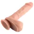 Dupla Densidade - dildo realístico com ventosa e com testículos - 20 cm (cor natural)