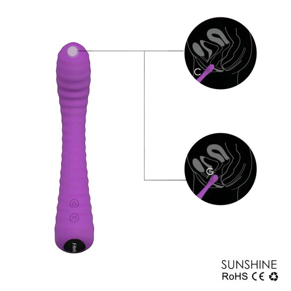 Sex HD Sunshine - recarregável, vibrador G-ponto texturizado (roxo)