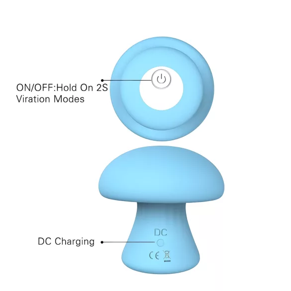Magic Mushroom - massageador facial elétrico (azul)