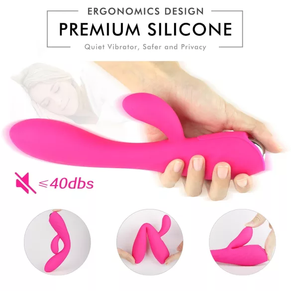 Sex HD Muses - vibrador recarregável aquecível à prova d'água - rosa