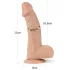 Lovetoy Real Extreme - dildo com ventosa - 23 cm (cor natural)