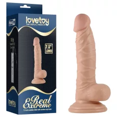   Real Extreme - dildo com ventosa e testículos para ponto G - 19 cm (cor natural)