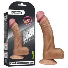 Lovetoy - dildo realístico curvado - 20cm - cor natural