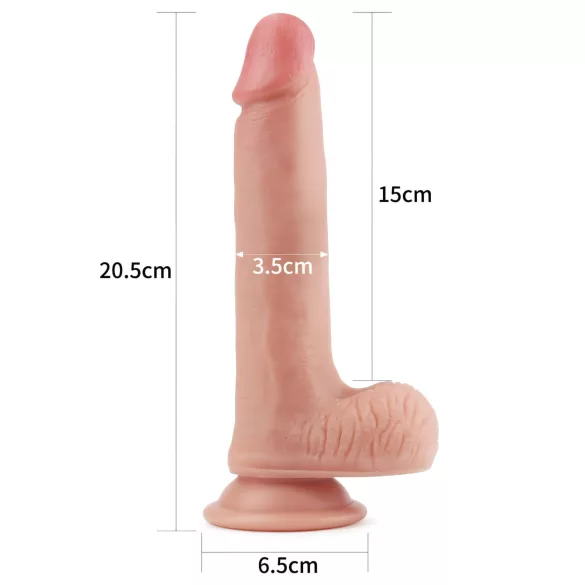 Lovetoy Nature Cock - dildo realista duplo camada - 20cm cor natural