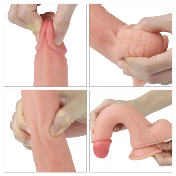 Lovetoy Nature Cock - dildo realista duplo camada - 20cm cor natural