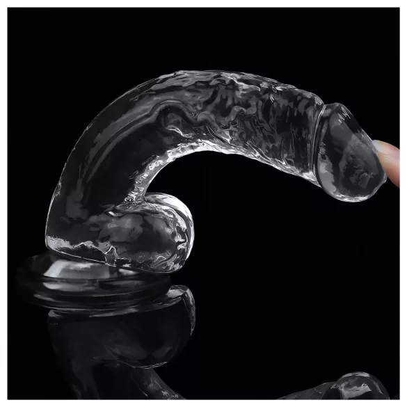 Lovetoy Flawless Clear - dildo com ventosa - 19 cm (transparente)