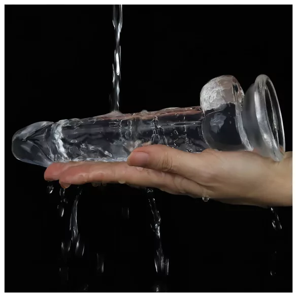 Lovetoy Flawless Clear - dildo com ventosa - 19 cm (transparente)