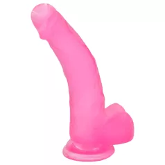 Lovetoy - dildo com ventosa - 20cm - jelly rosa