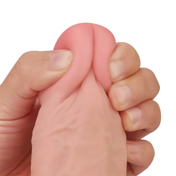 Lovetoy Sliding-Skin - dildo realista duplo revestimento - 23cm cor natural