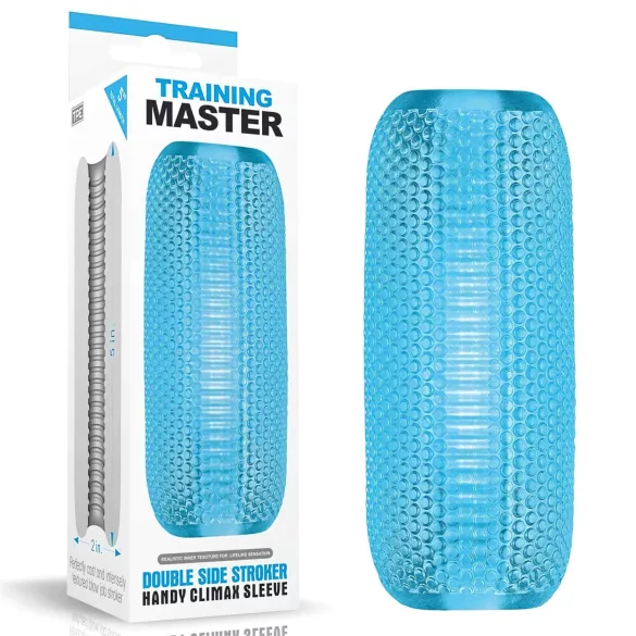 Lovetoy Training Master - masturbador duplo texturizado - silicone azul