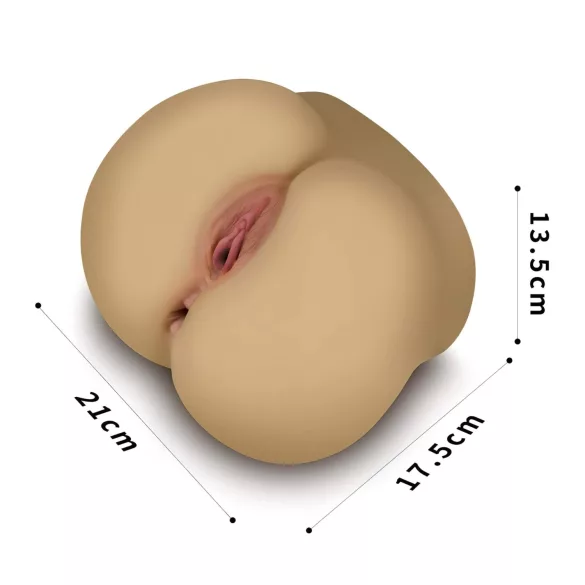 Lovetoy - masturbador masculino vagina e ânus torço - cor natural
