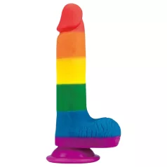   Lovetoy Prider - dildo realista com escroto - 20cm - arco-íris