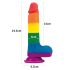 Lovetoy Prider - Dildo Realista com Testículos 20cm (Arco-íris)