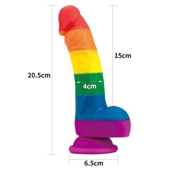 Lovetoy Prider - dildo realista silicone - 19cm - arco-íris