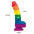 Lovetoy Prider - Dildo Realista Silicone 19cm (Arco-Íris)