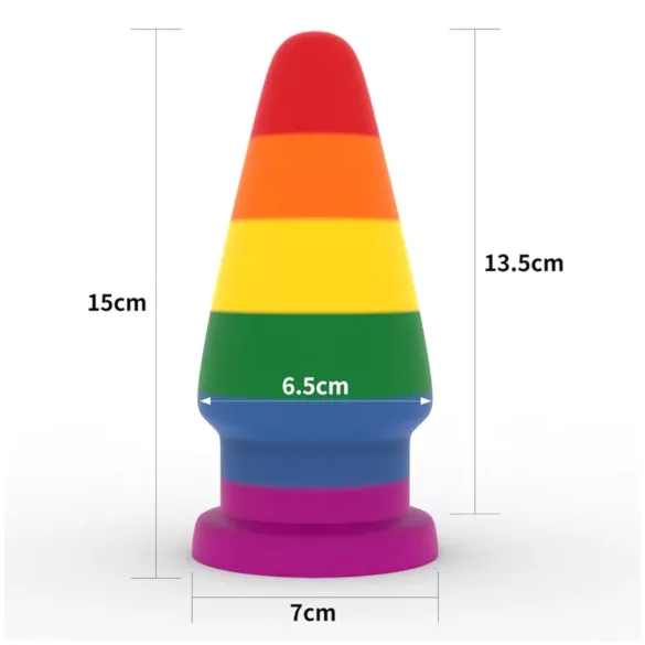 Lovetoy Prider - plug anal - 15cm - arco-íris