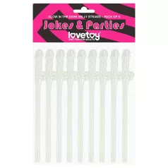 Lovetoy - canudo com pênis que brilha no escuro - branco