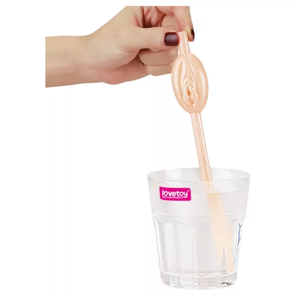 Lovetoy - canudo formato vagina - plástico cor natural