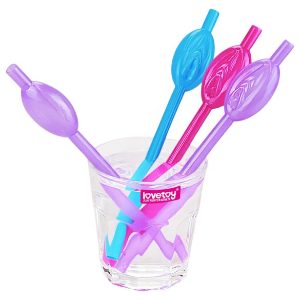 Lovetoy - canudo em forma de vagina (rosa-azul-lilás)