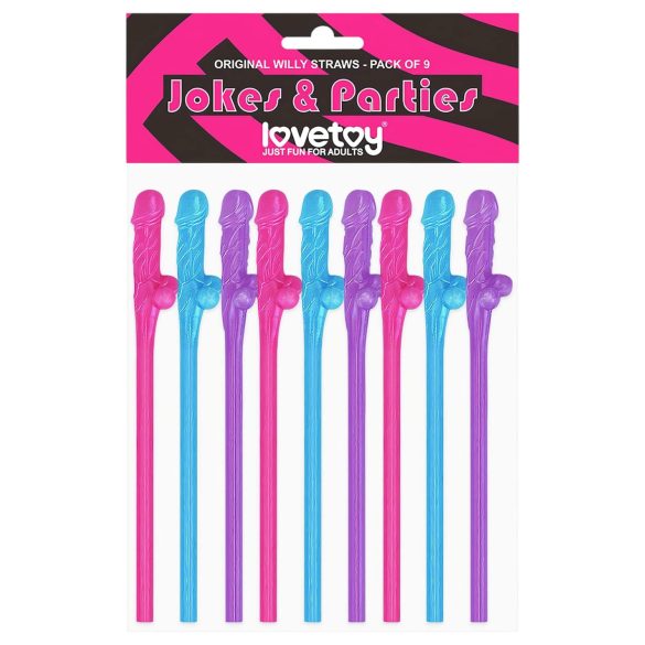 Lovetoy - canudo pênis realista (rosa-azul-lilás)