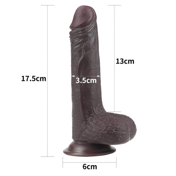 Lovetoy Sliding-Skin - Dildo com Dupla Camada - 18cm (marrom)