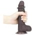Lovetoy Sliding-Skin - Dildo dupla camada - 18cm (marrom)