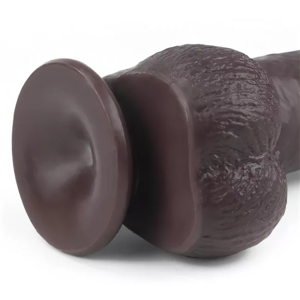Lovetoy Sliding-Skin - dildo de dupla camada - 23 cm (castanho)