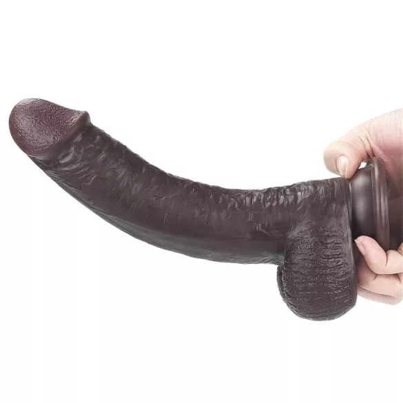 Lovetoy Sliding-Skin - dildo de dupla camada - 23 cm (castanho)
