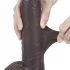 Lovetoy Sliding-Skin - dildo de dupla camada - 23 cm (castanho)