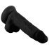 Mr. Rude - Dildo realista 19cm com ventosa e testículos (preto)