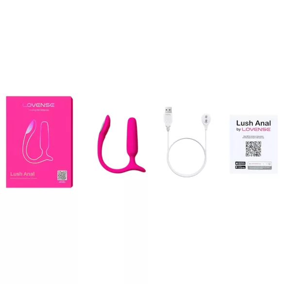 Lovense Lush Anal - Vibrador anal controlado por app, com LED - rosa