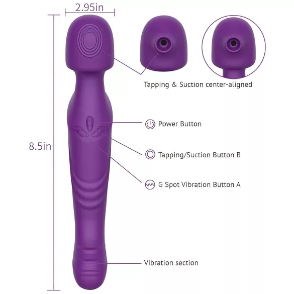 Tracy's Dog - vibrador massageador pulsatório - silicone roxo