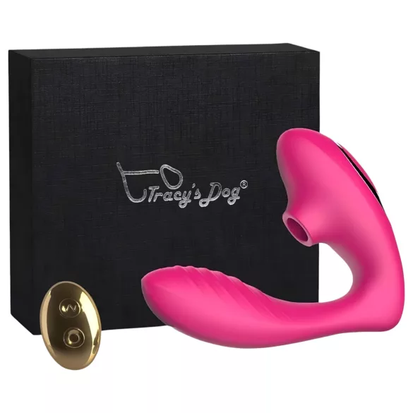 Tracy's Dog 2 - vibrador sugador 2 em 1 - silicone rosa