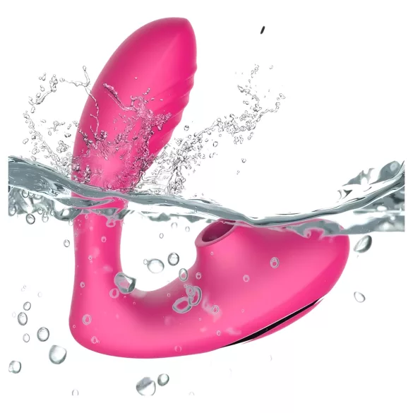 Tracy's Dog 2 - vibrador sugador 2 em 1 - silicone rosa