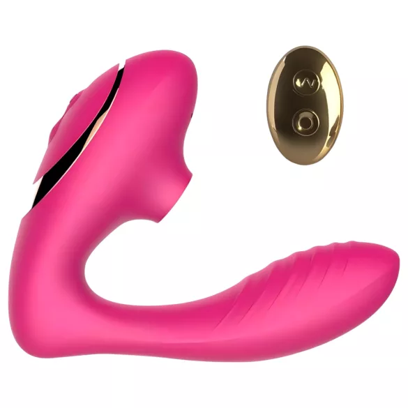 Tracy's Dog 2 - vibrador sugador 2 em 1 - silicone rosa