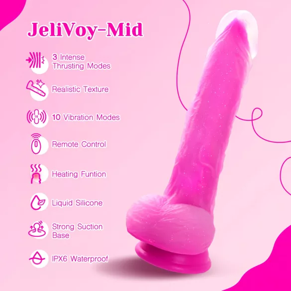 Tracy's Dog Jelivoy-Mid - vibrador realista - 20 cm (cor-de-rosa)