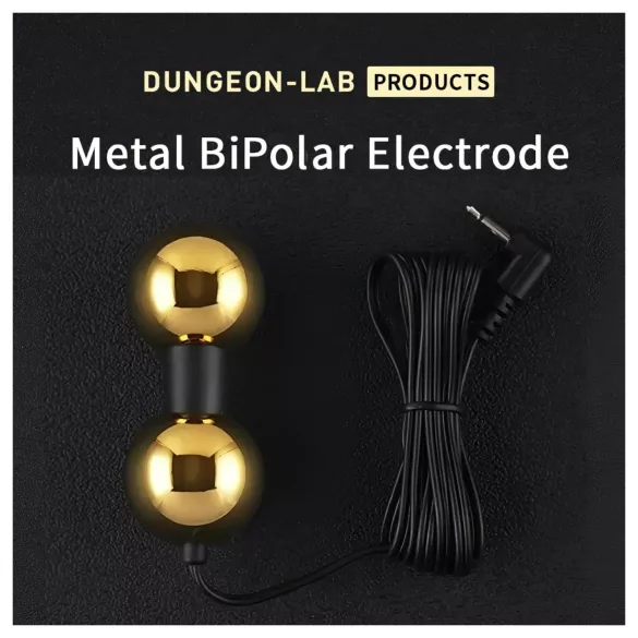 DG-LAB BiPolar B - elétrodo metálico bipolar em forma de ampulheta (dourado)