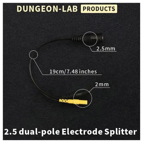 DG-LAB - divisor de eletrodo de ficha de 2,5 mm para 2 mm (preto)